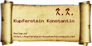 Kupferstein Konstantin névjegykártya